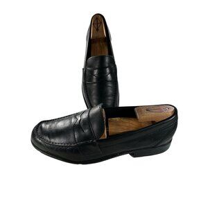 Rockport Mens Size 9.5 M Black Leather Comfort Penny Loafers Slip On Shoes